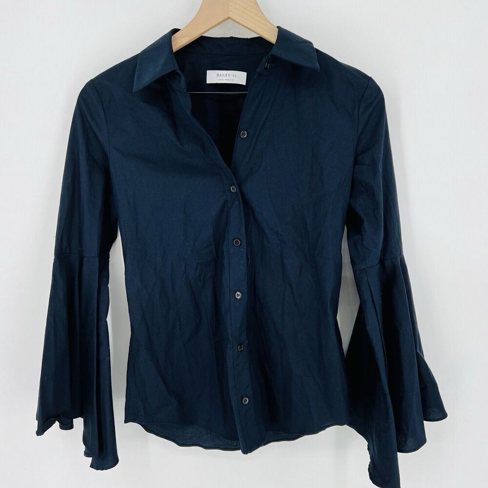 Bailey 44 Black Flare Sleeve Blouse Size XS